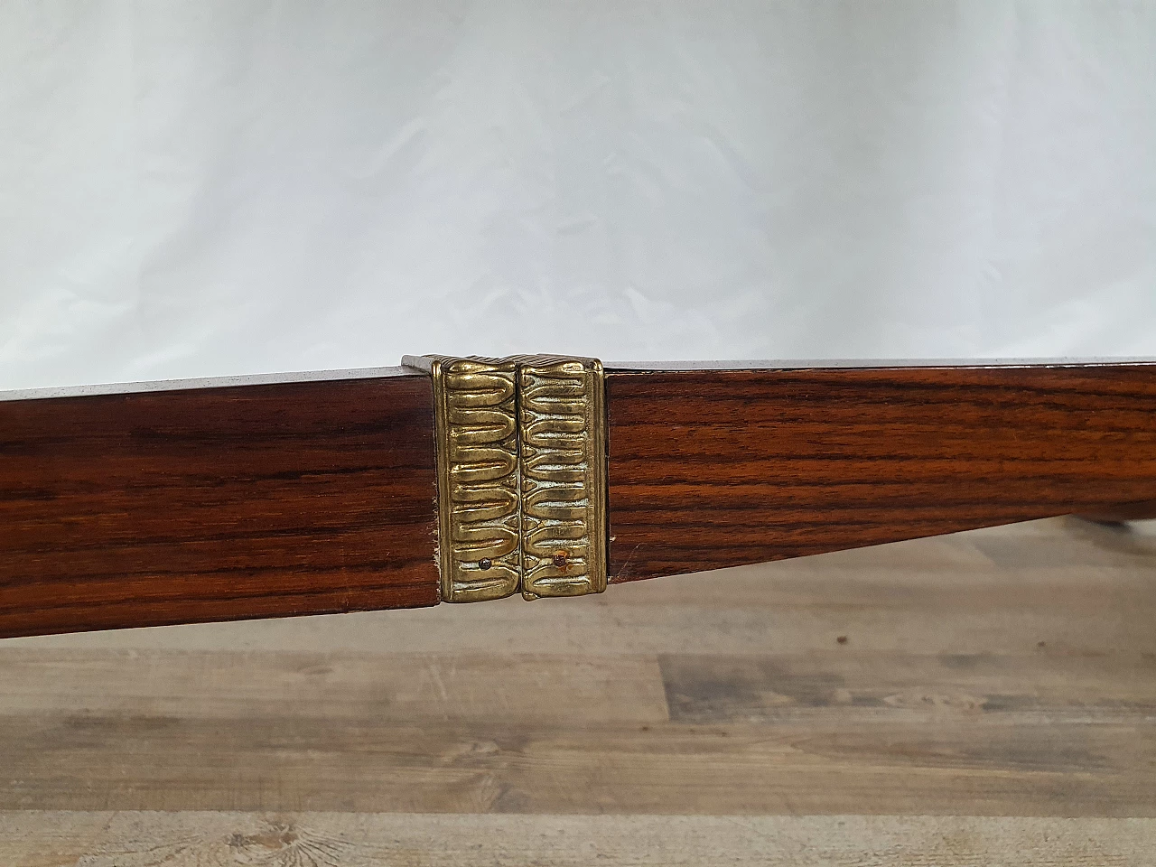 Mahogany oval dining table with decorated glass top, 1950s 27