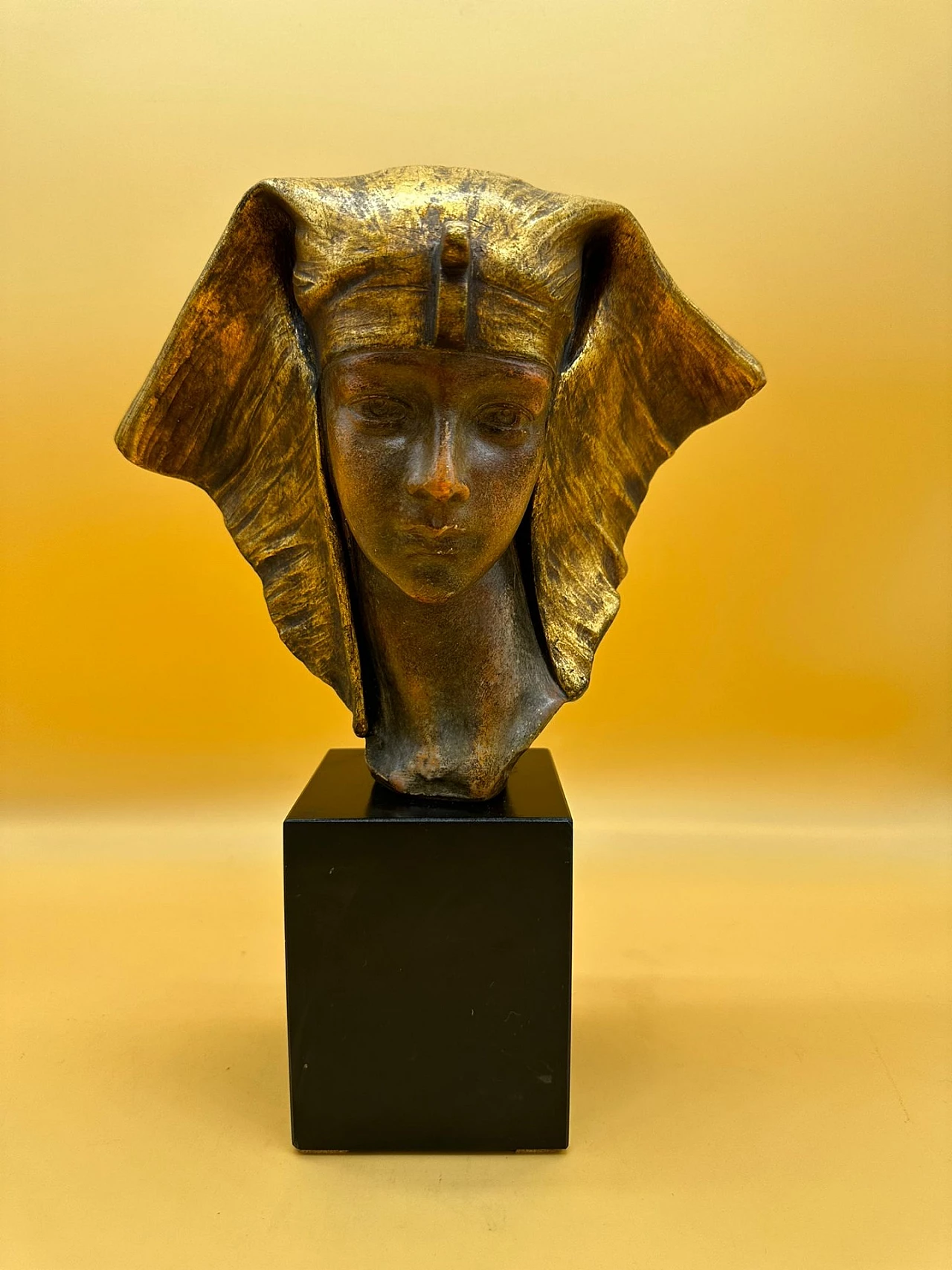 Bronze sculpture of a Pharaoh's head by G. Carli 2