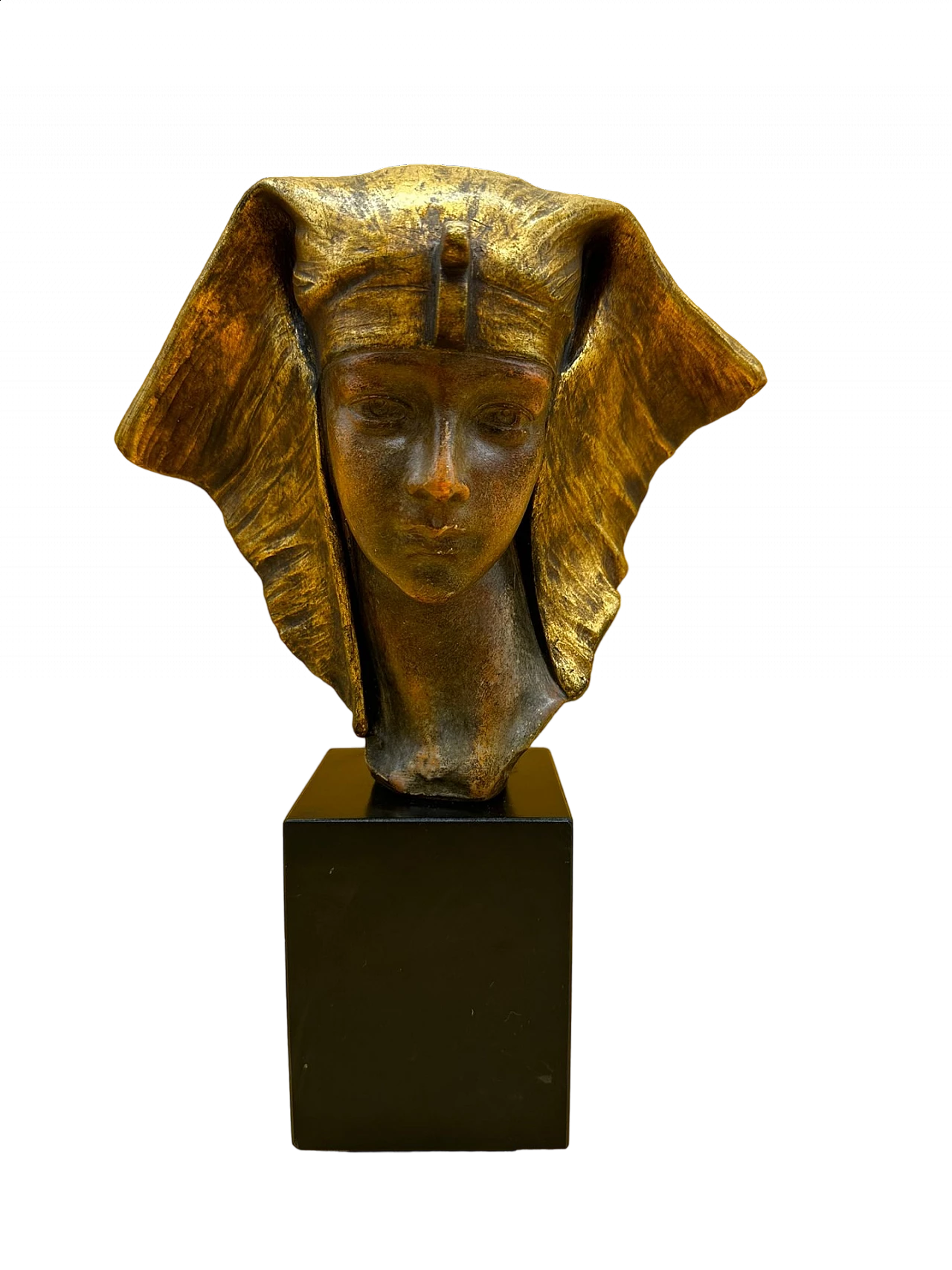 Bronze sculpture of a Pharaoh's head by G. Carli 4