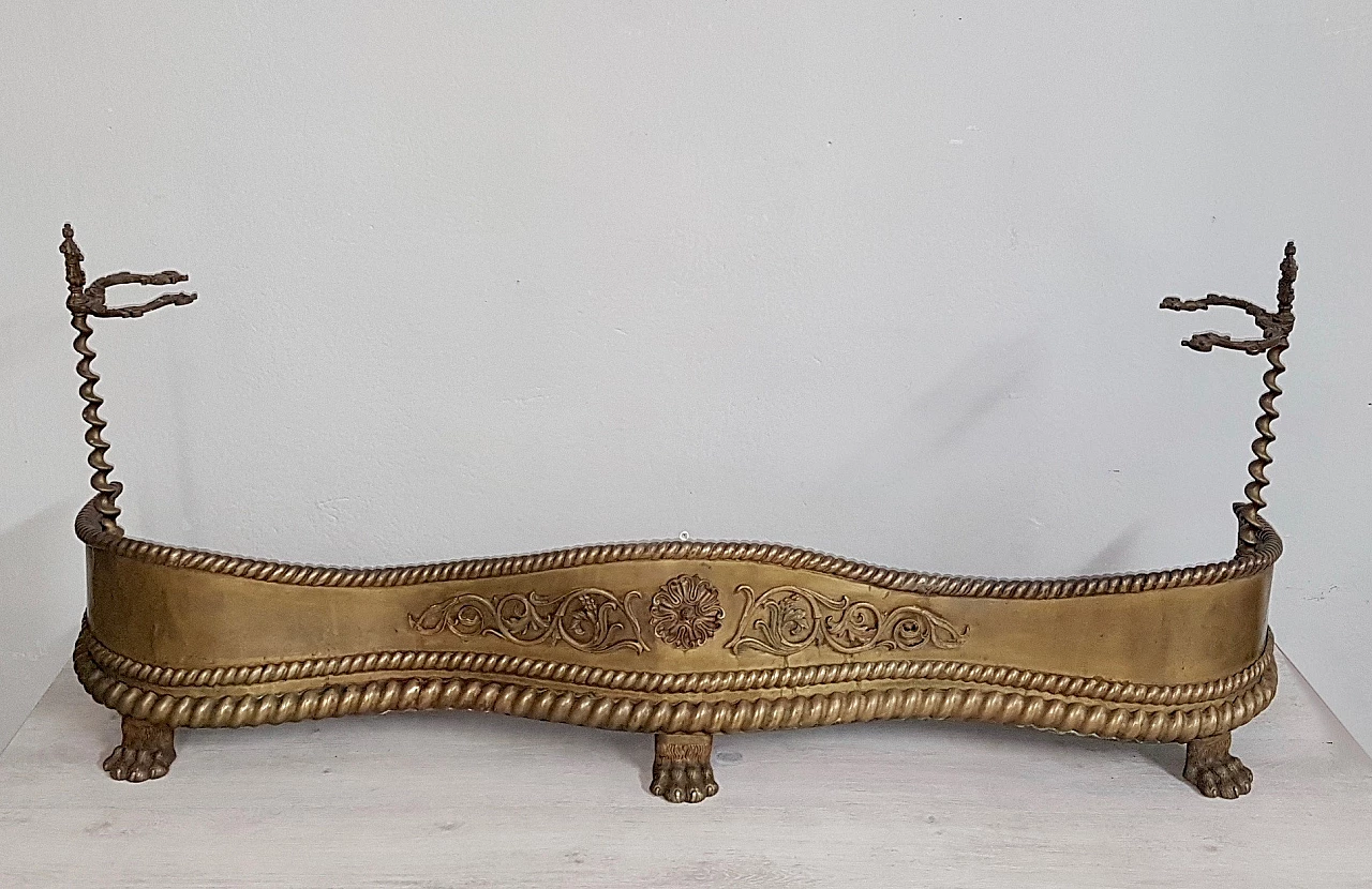 Gilded brass fireplace stopper, 19th century 2