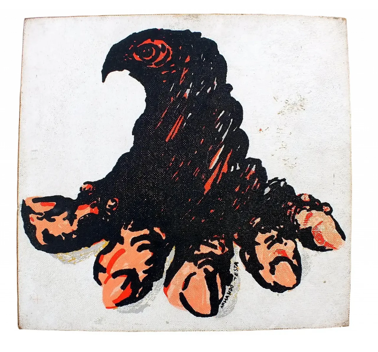 Eagle with arthritis, silkscreen print by Armando Testa, 1980s 1