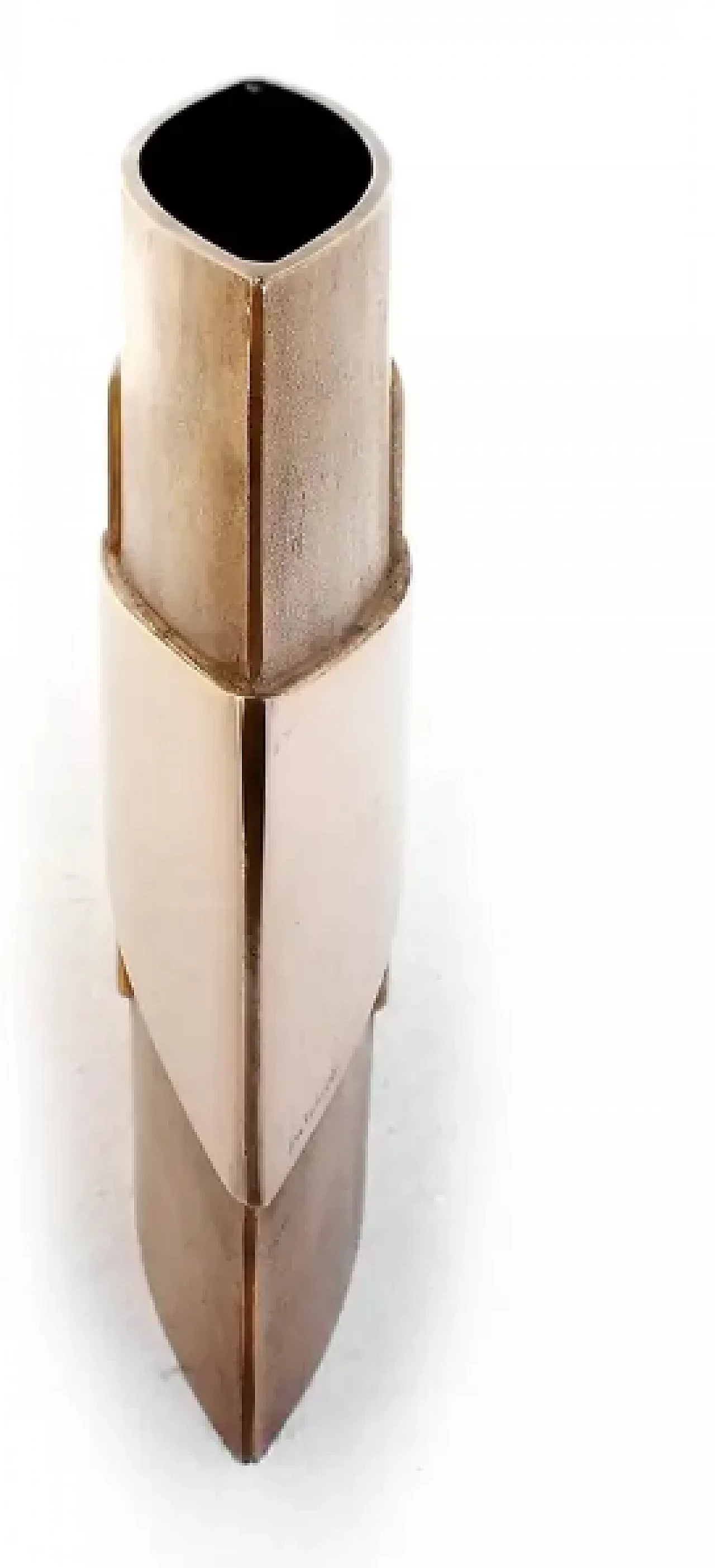 Esa Fedrigolli sand-coloured bronze abstract art vase by Esart, 1980s 6