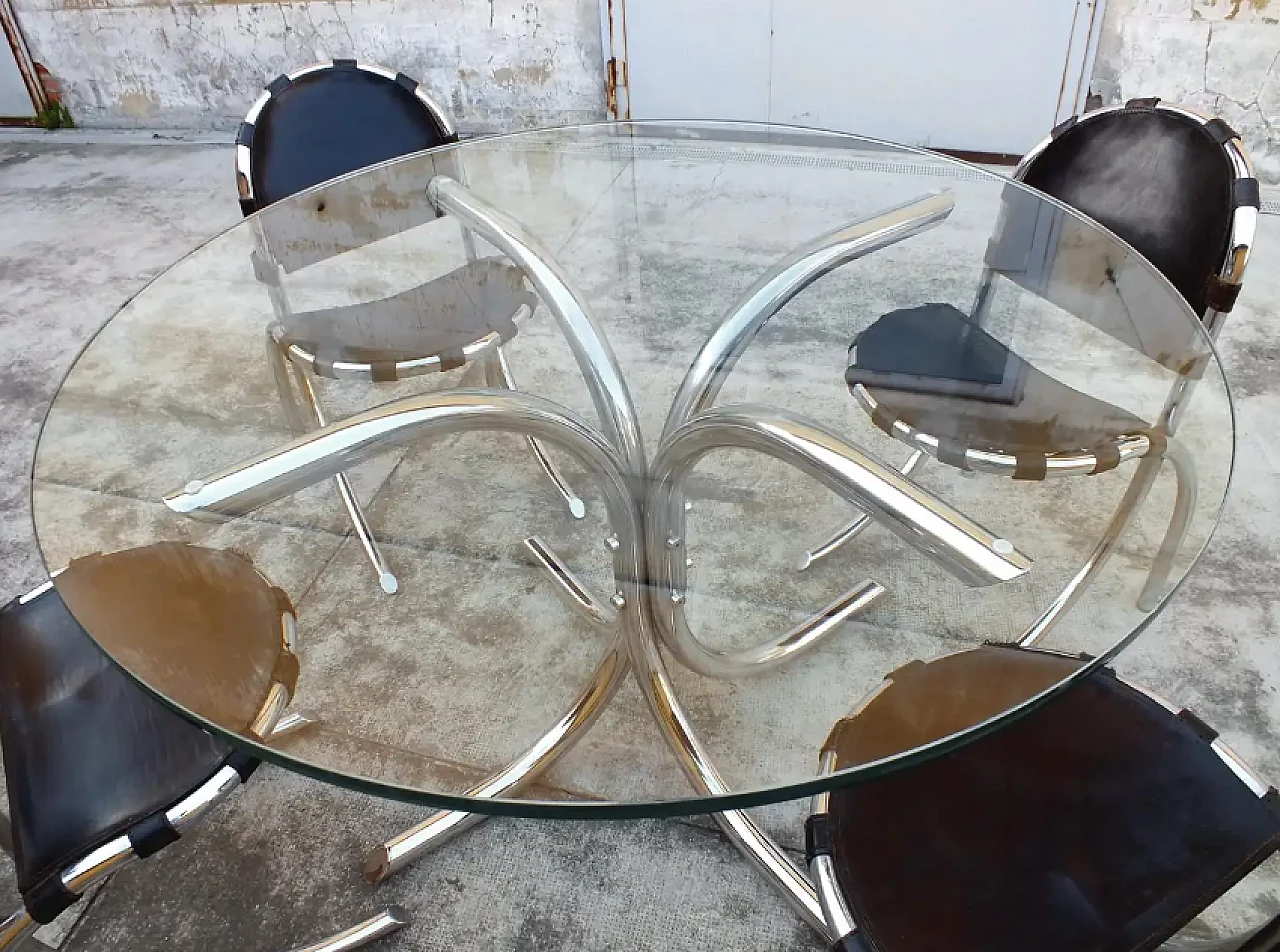 Table with 4 chairs by Alberto Bazzani for Studio Tetrarck, 1970s 6