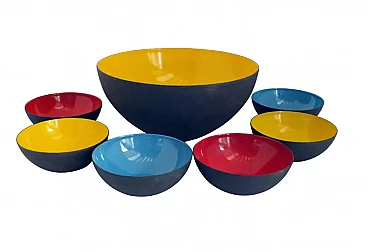 7 Coloured metal bowls by Herbert Krenchel, 1950s