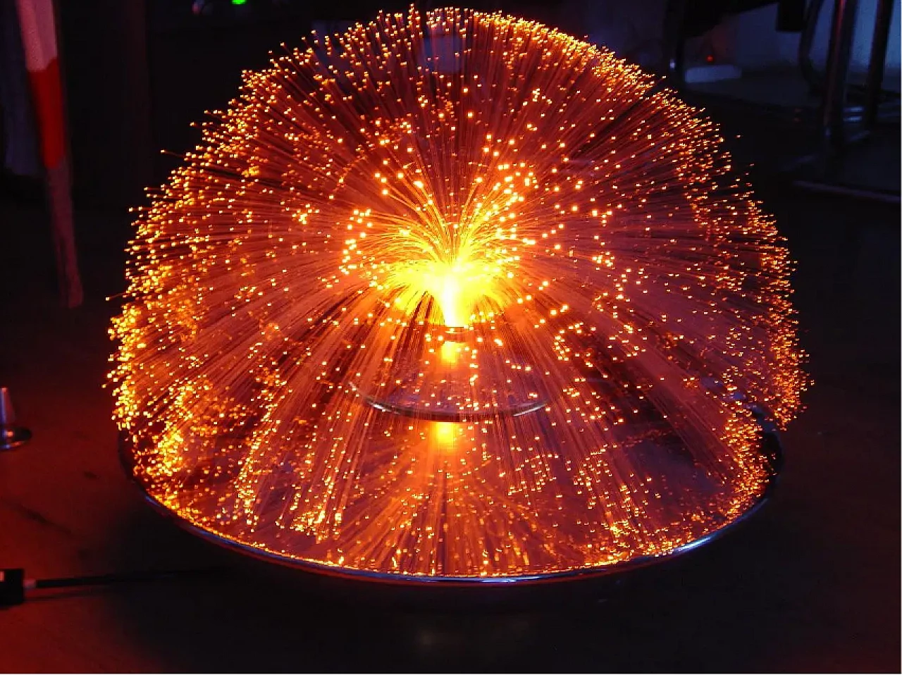 Metal fibre optic lamp, 1970s 9