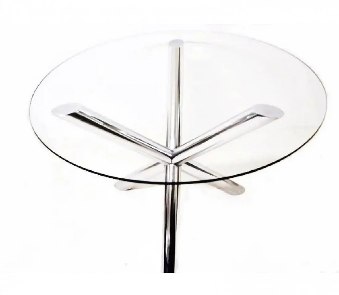 Renato Zevi chrome and glass table for Roche Bobois, 1970s 2