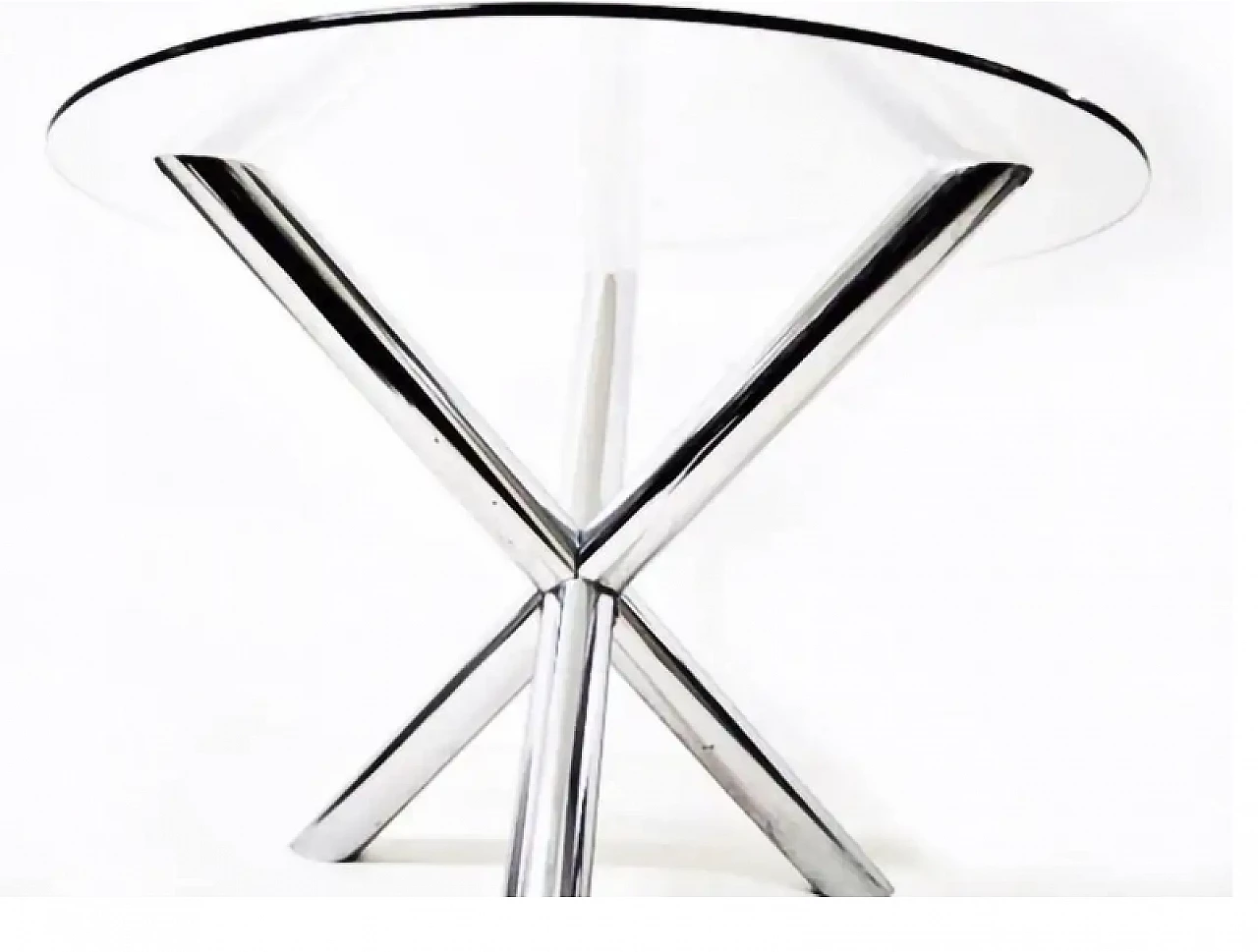 Renato Zevi chrome and glass table for Roche Bobois, 1970s 3