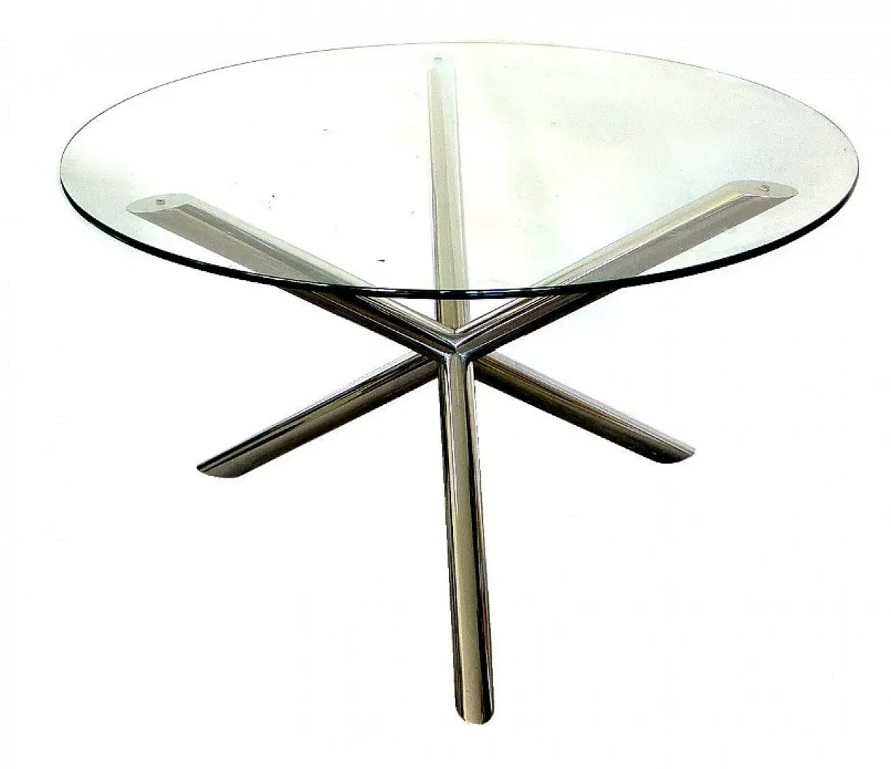 Renato Zevi chrome and glass table for Roche Bobois, 1970s 4