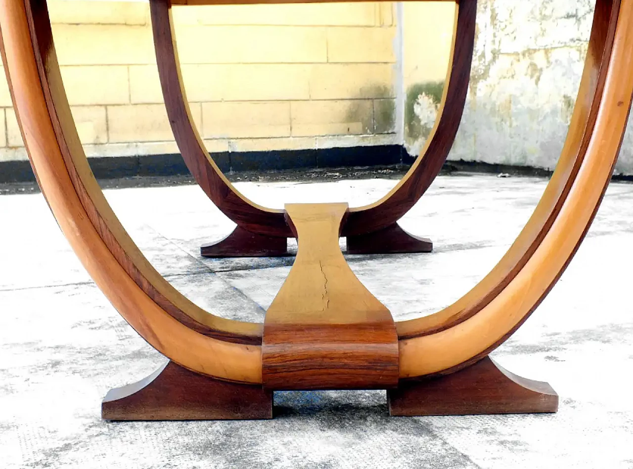 Long dining table in wood and glass by Osvaldo Borsani, 1940s 2