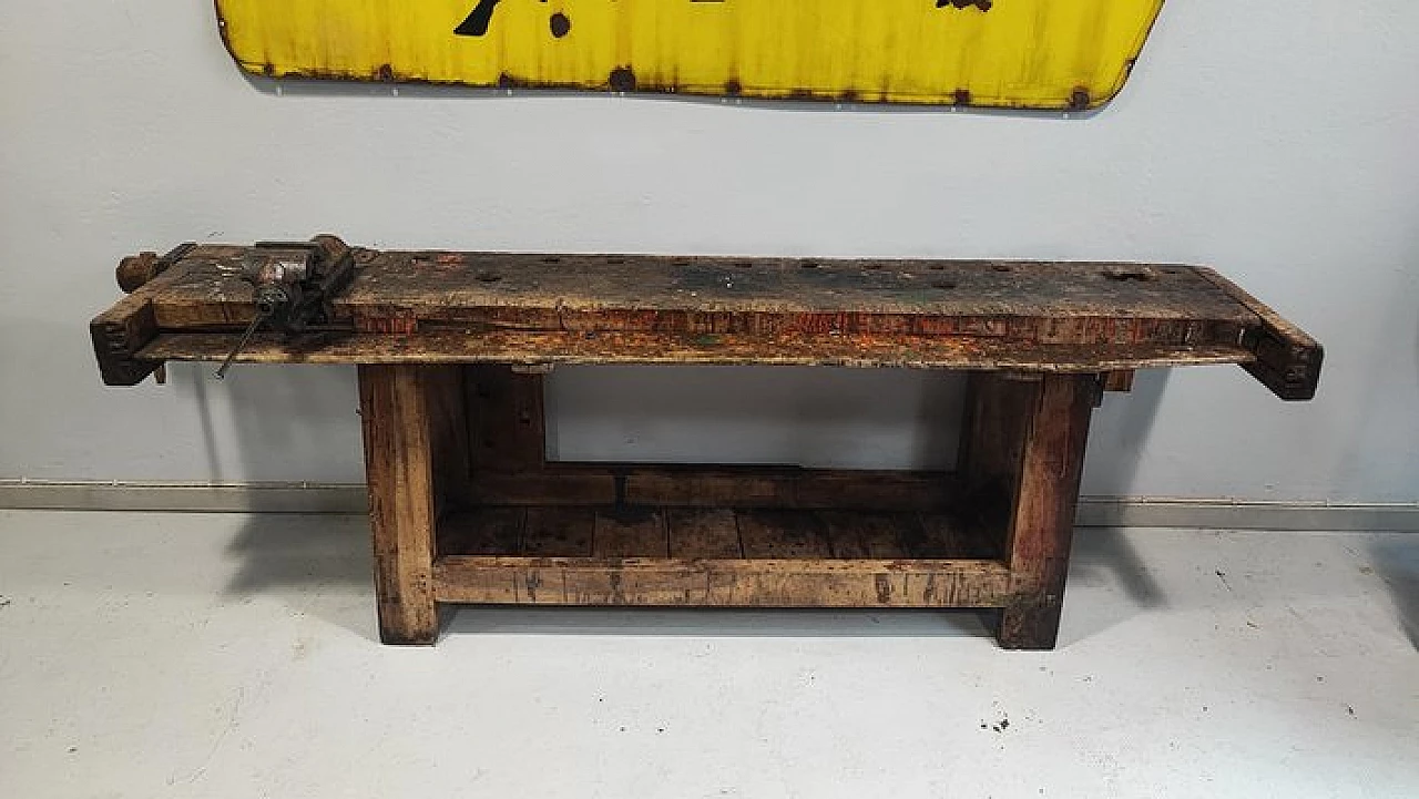 Oak and iron worktable, 1940s 1