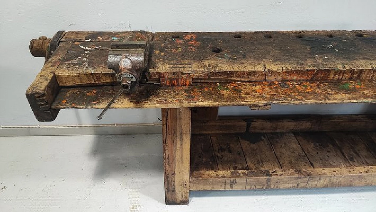 Oak and iron worktable, 1940s 2