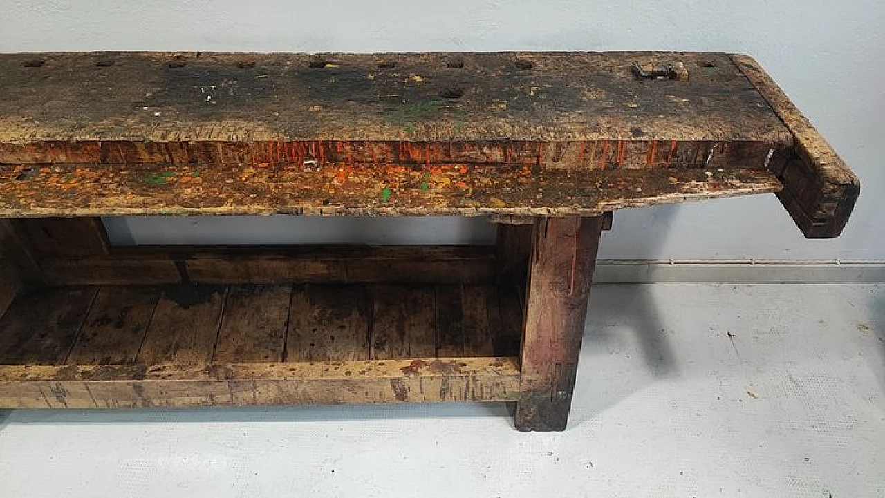 Oak and iron worktable, 1940s 3