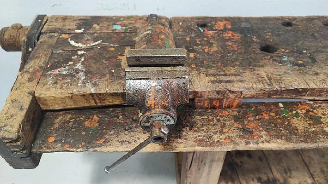 Oak and iron worktable, 1940s 6