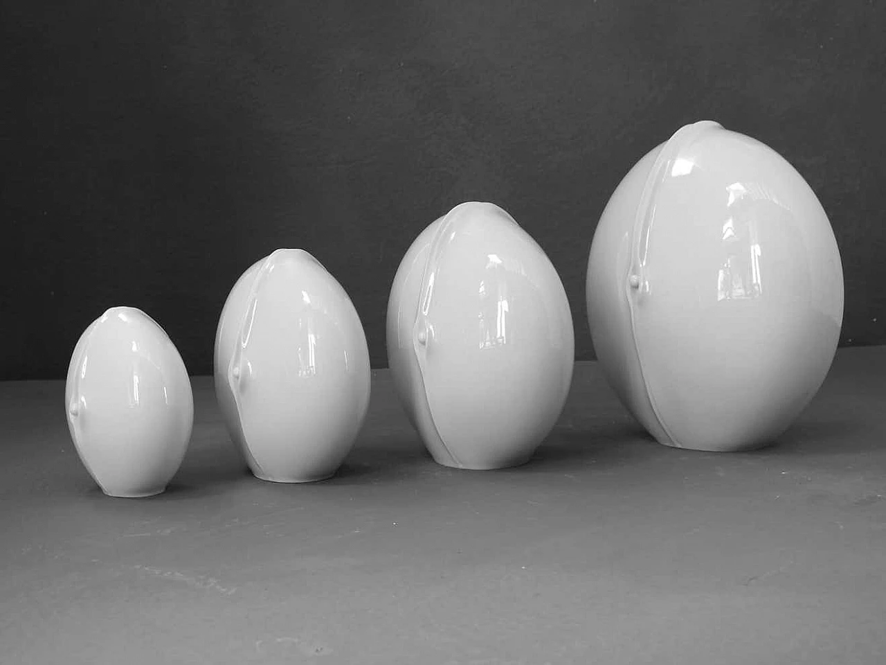 4 Eclore vases by Elisabeth Pott-Bischofberger for Hutschenreuther, 1980s 7