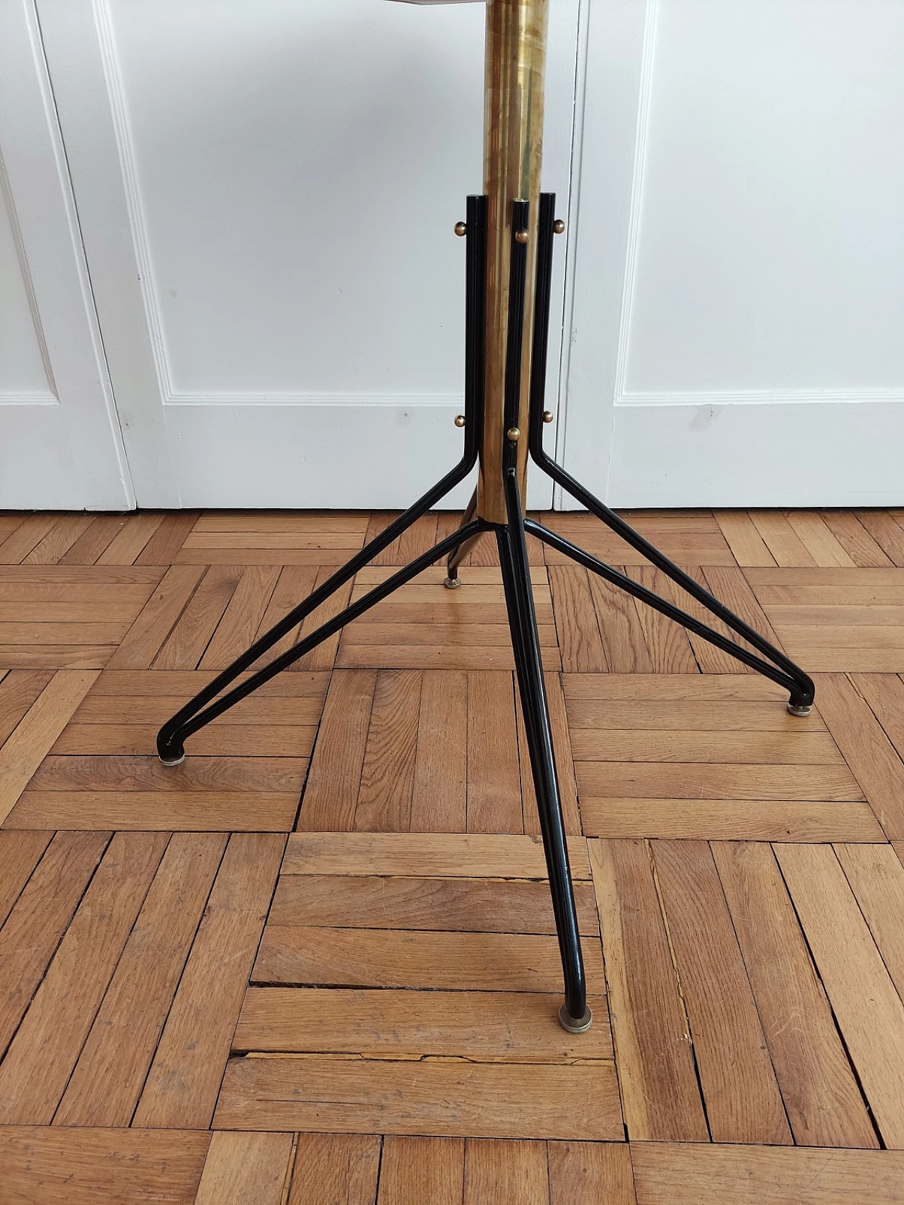 Wood, brass and metal coffee table in the style of Carlo Ratti, 1960s 5