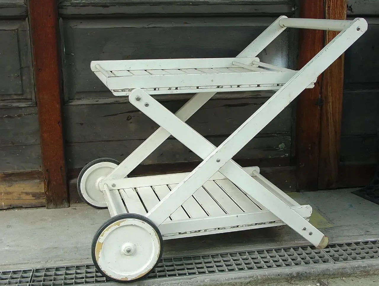 White wooden cart by Carlo Hauner for Reguitti, 1960s 2