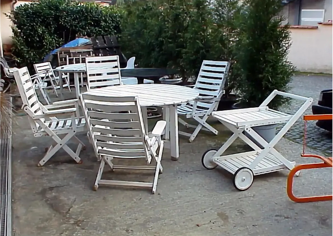 White wooden cart by Carlo Hauner for Reguitti, 1960s 3