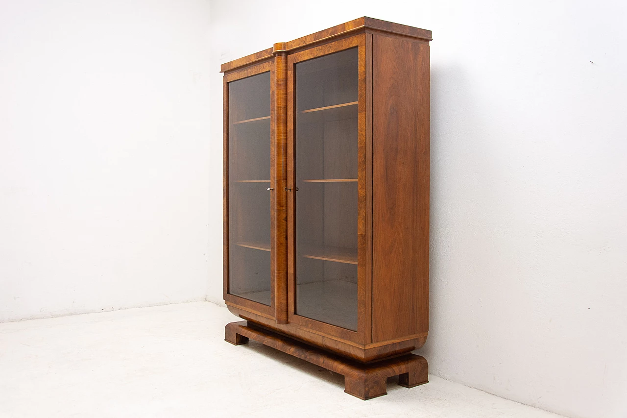 Walnut Art Deco bookcase, 1930s 4