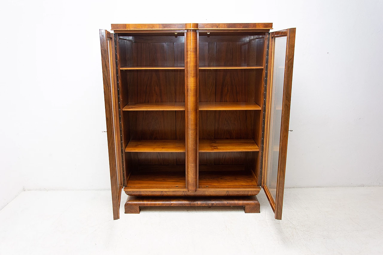 Walnut Art Deco bookcase, 1930s 8