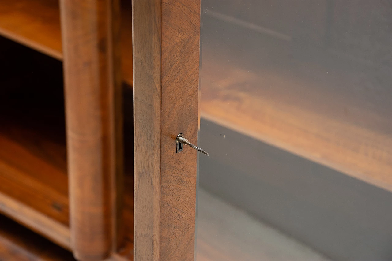 Walnut Art Deco bookcase, 1930s 9