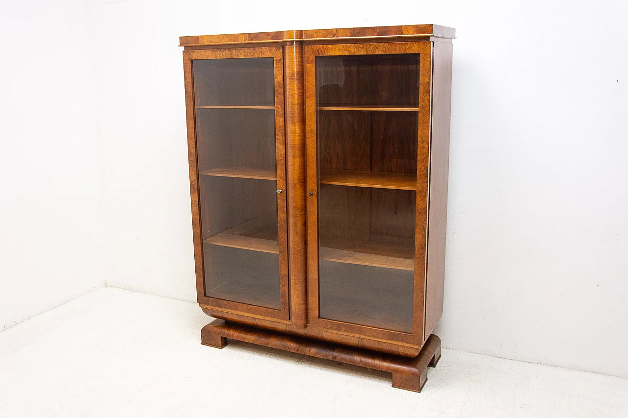 Walnut Art Deco bookcase, 1930s 18