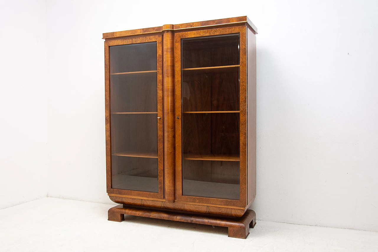 Walnut Art Deco bookcase, 1930s 19