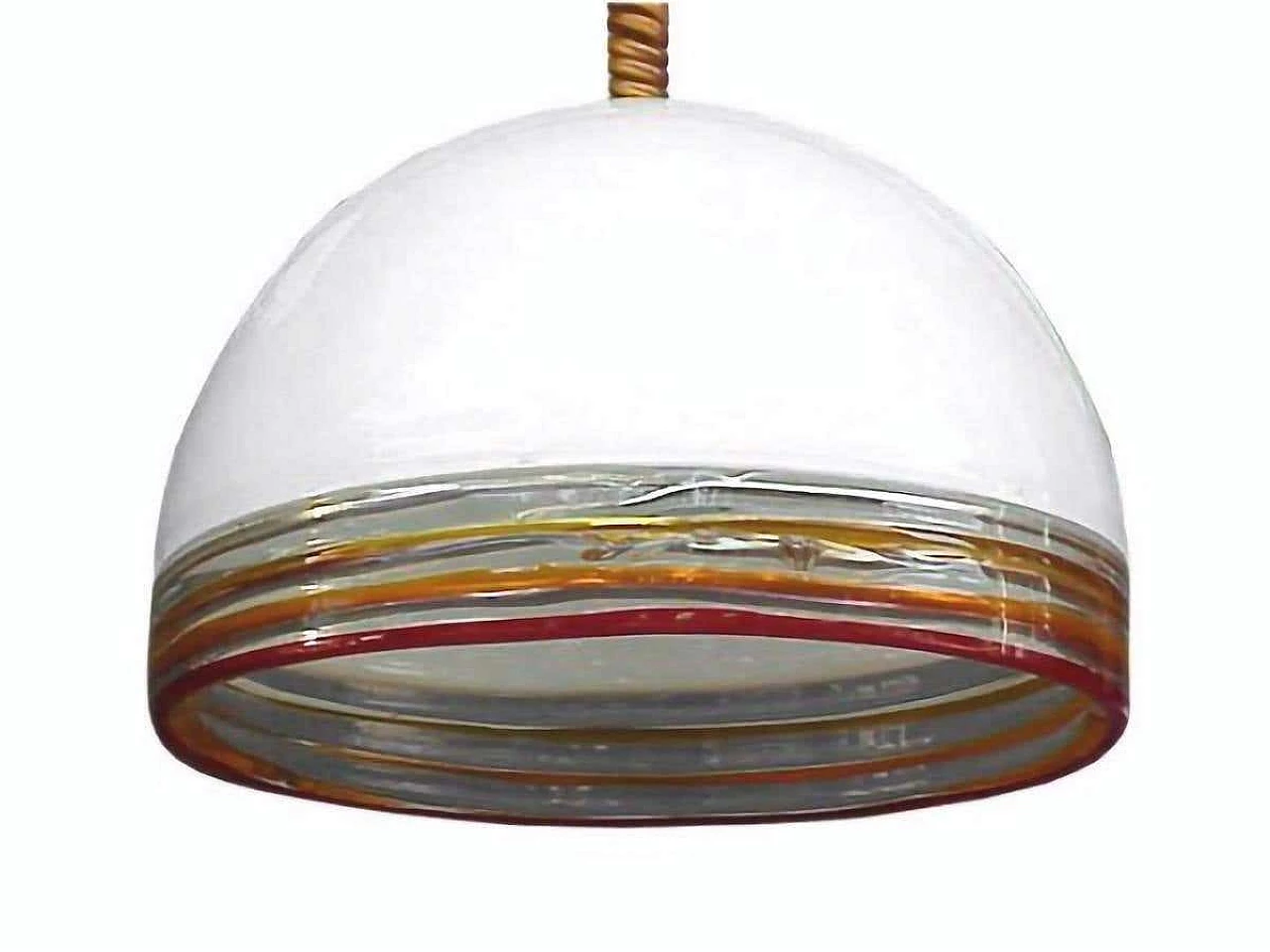 Lampada da soffitto Febo in vetro di Robert Pamio per Leucos, anni '70 2