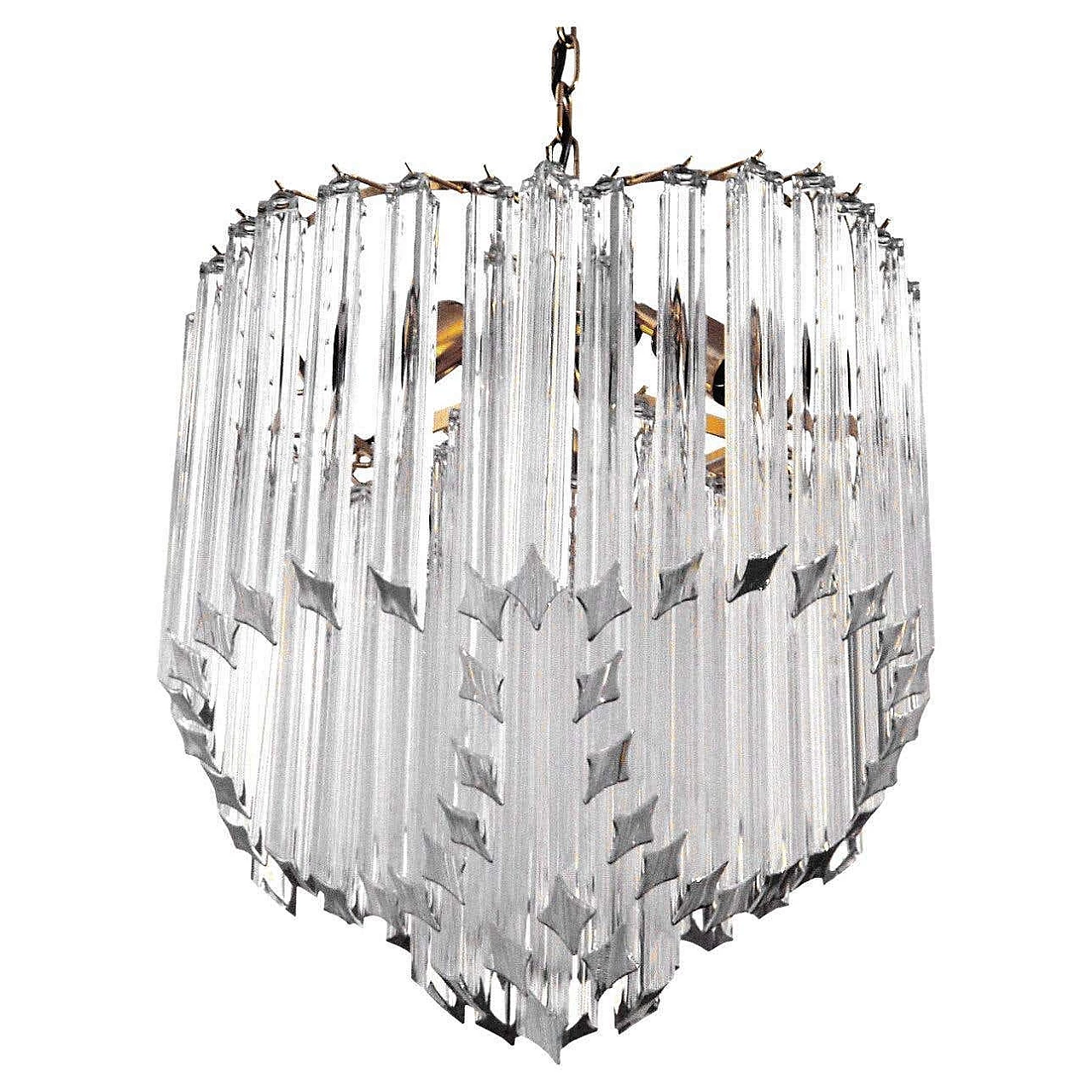 Chandelier with crystal quadrilobes by Paolo Venini, 1970s 8