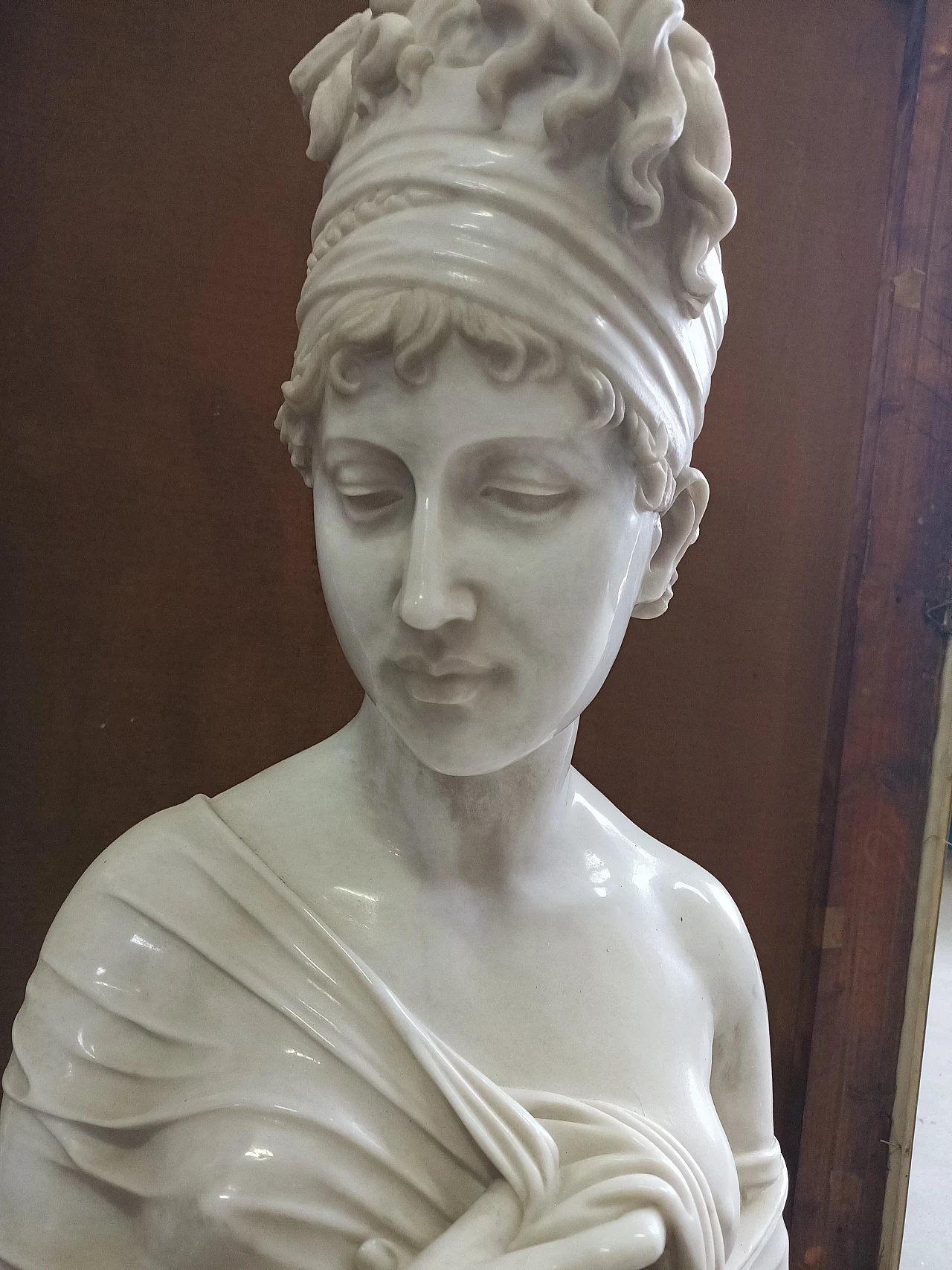 Carrara marble Juliette Récamier sculpture, 1950s 2