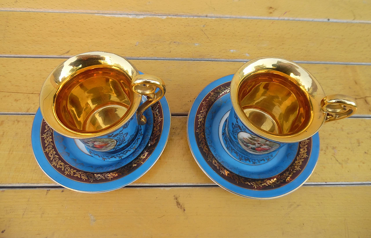 Pair of cups with saucer, 1940s 5