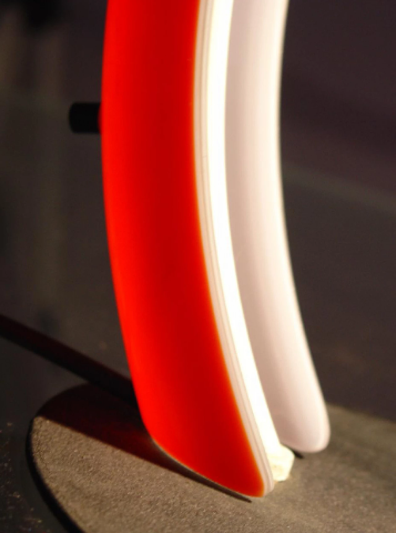 Metal and red glass table lamp by Mazzega, 1970s 5