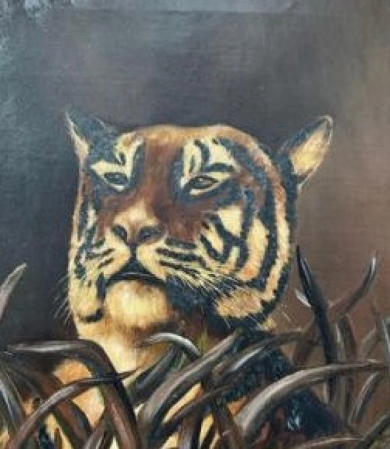 Tiger, oil painting on canvas, early 20th century 1