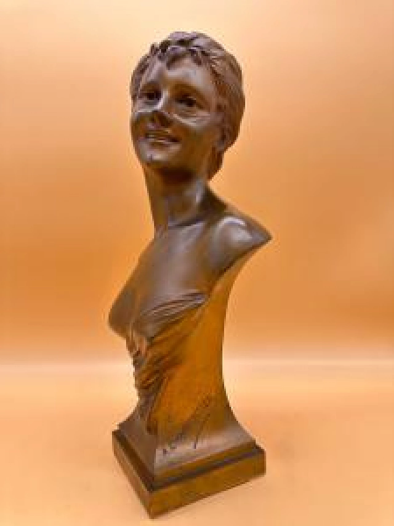 Alexandre Charpentier, female bust, bronze sculpture 3