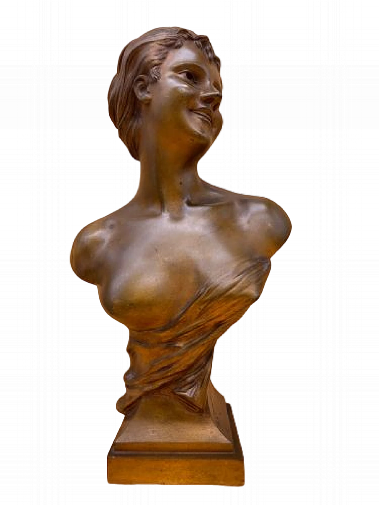 Alexandre Charpentier, female bust, bronze sculpture 6