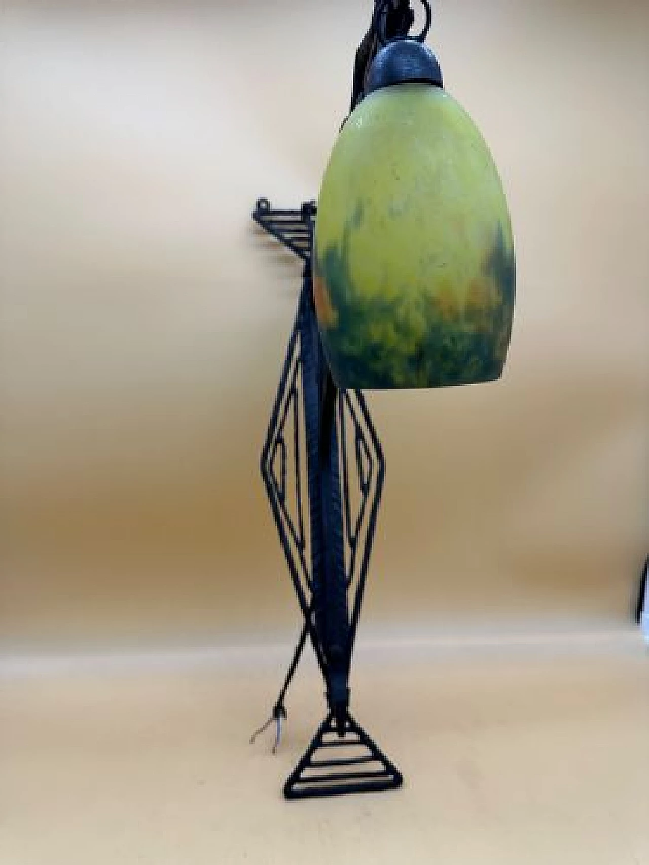 Wrought iron and glass wall light with snake 2