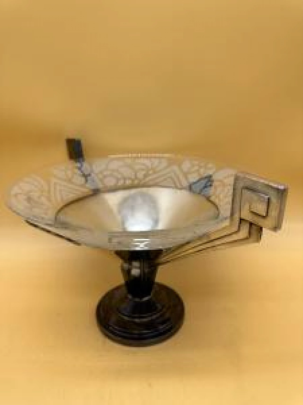 Art Deco metal and glass centerpiece 1