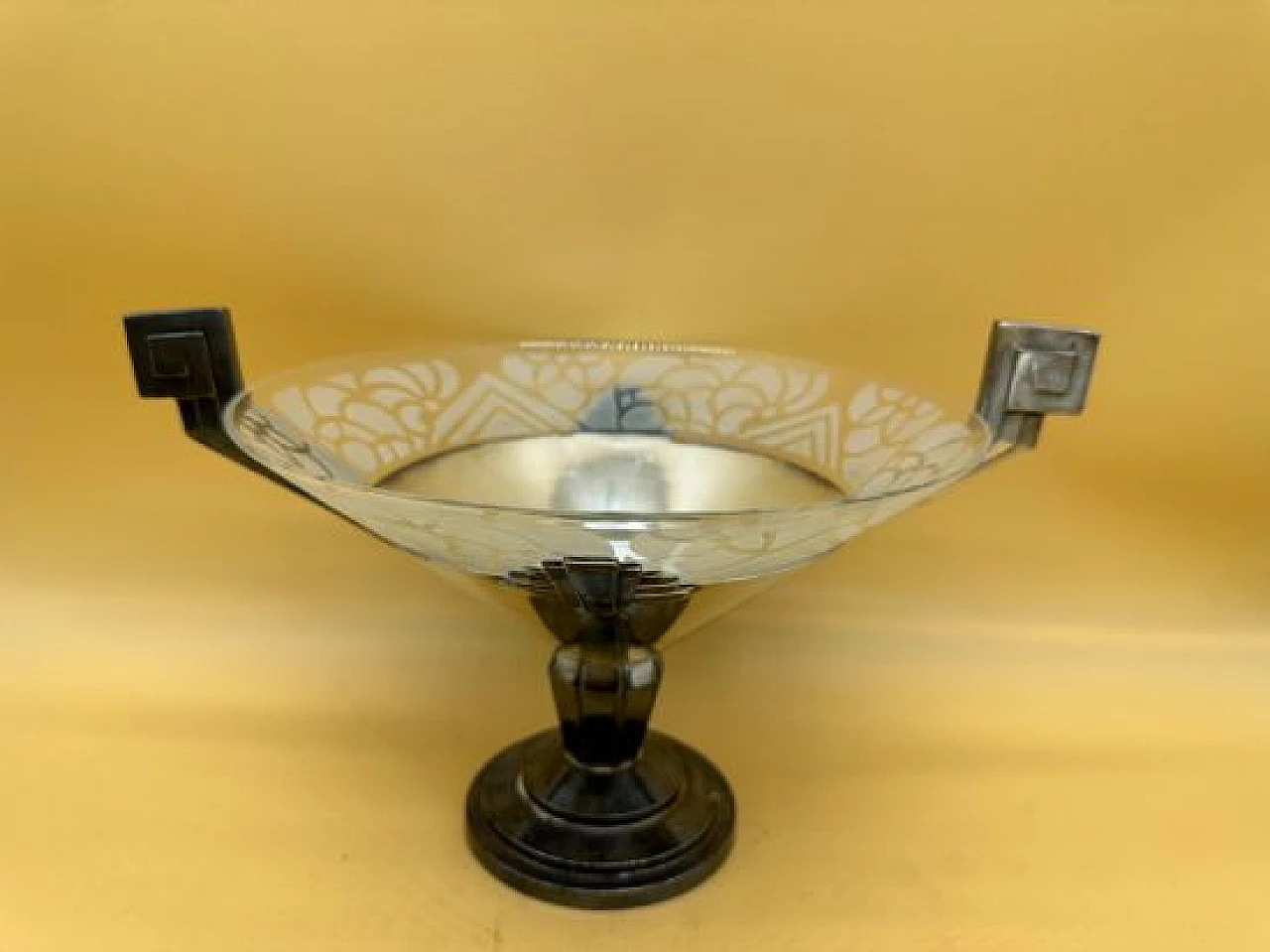 Art Deco metal and glass centerpiece 4