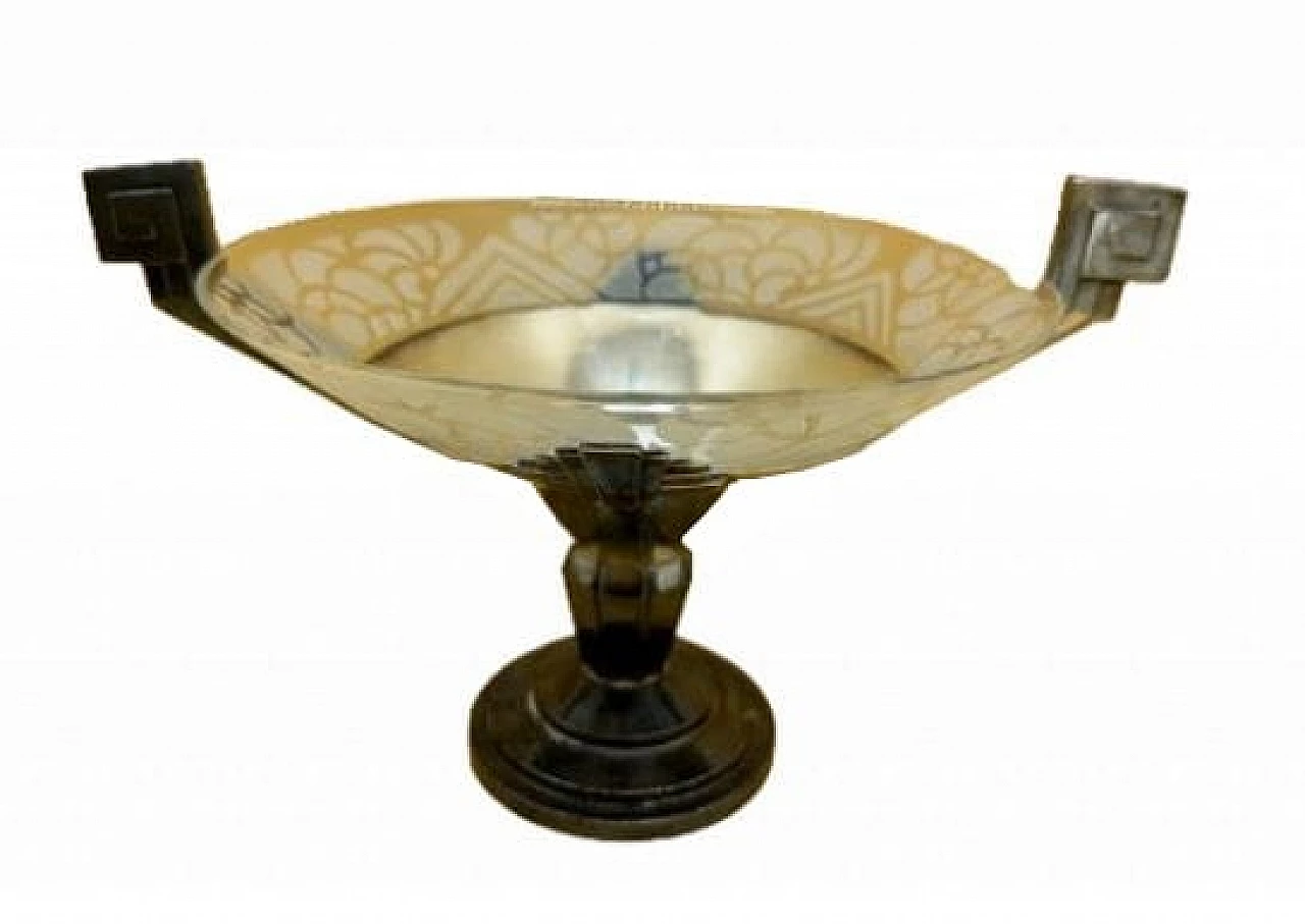 Art Deco metal and glass centerpiece 5