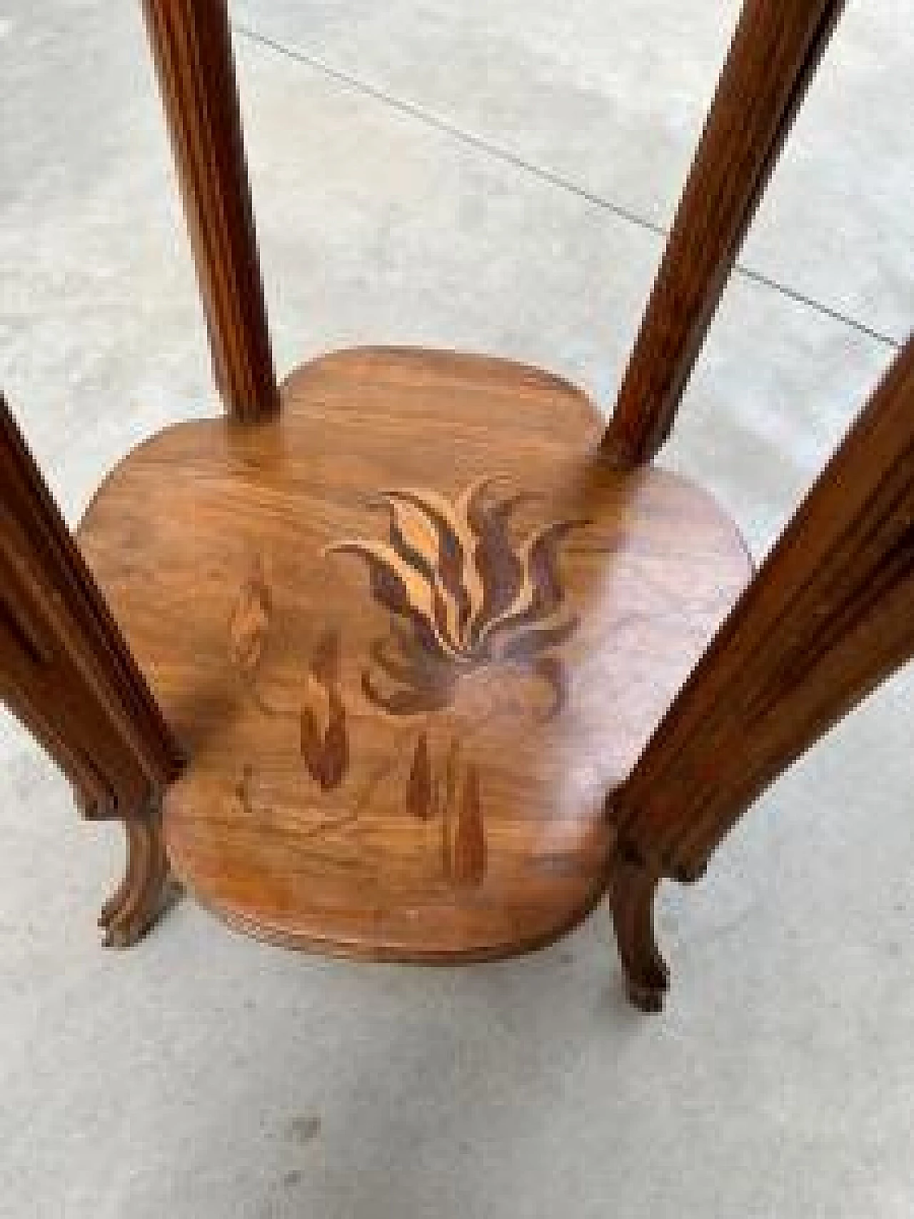 Wood coffee table with double shelf by Émile Gallé 2