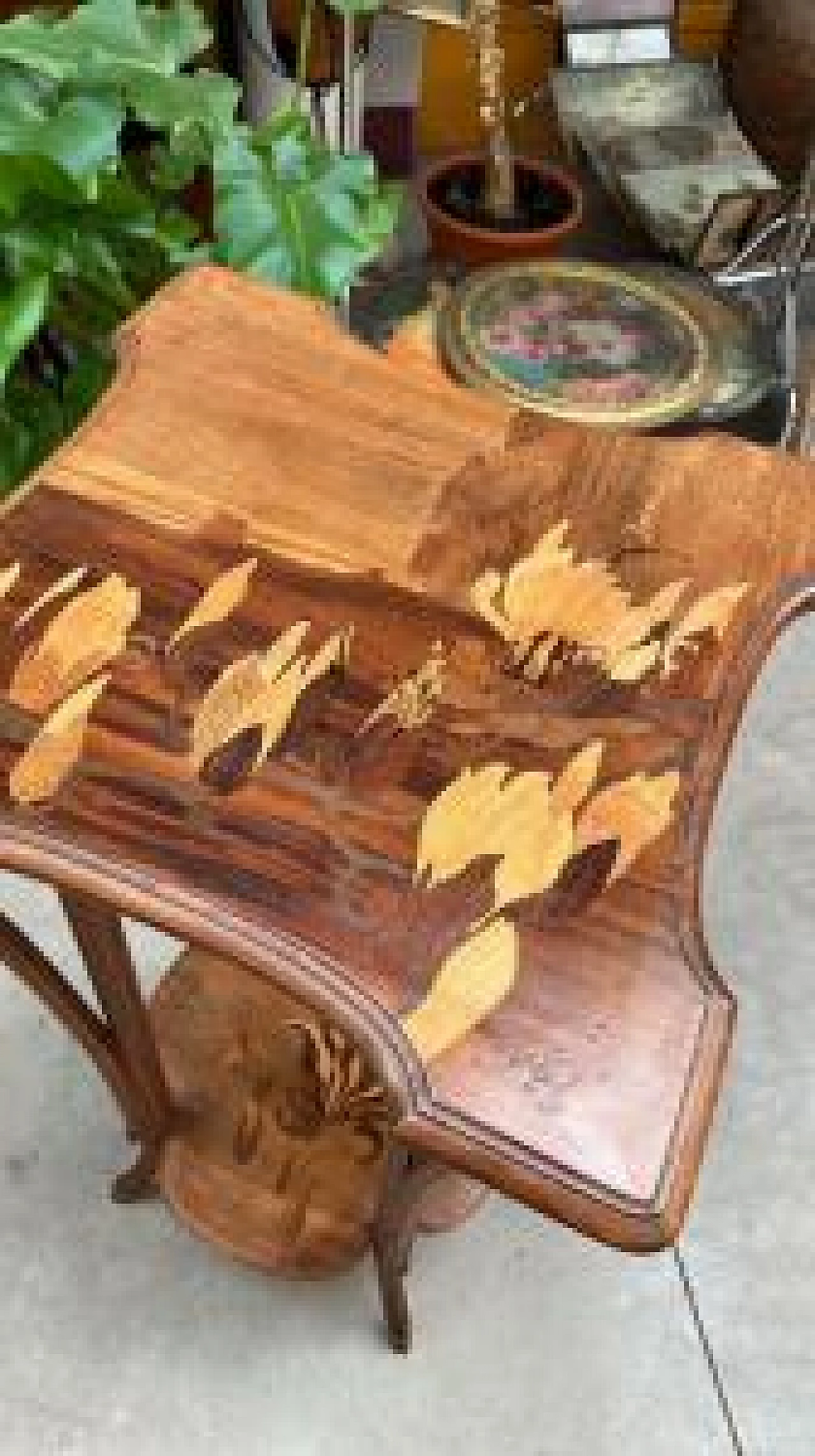 Wood coffee table with double shelf by Émile Gallé 5