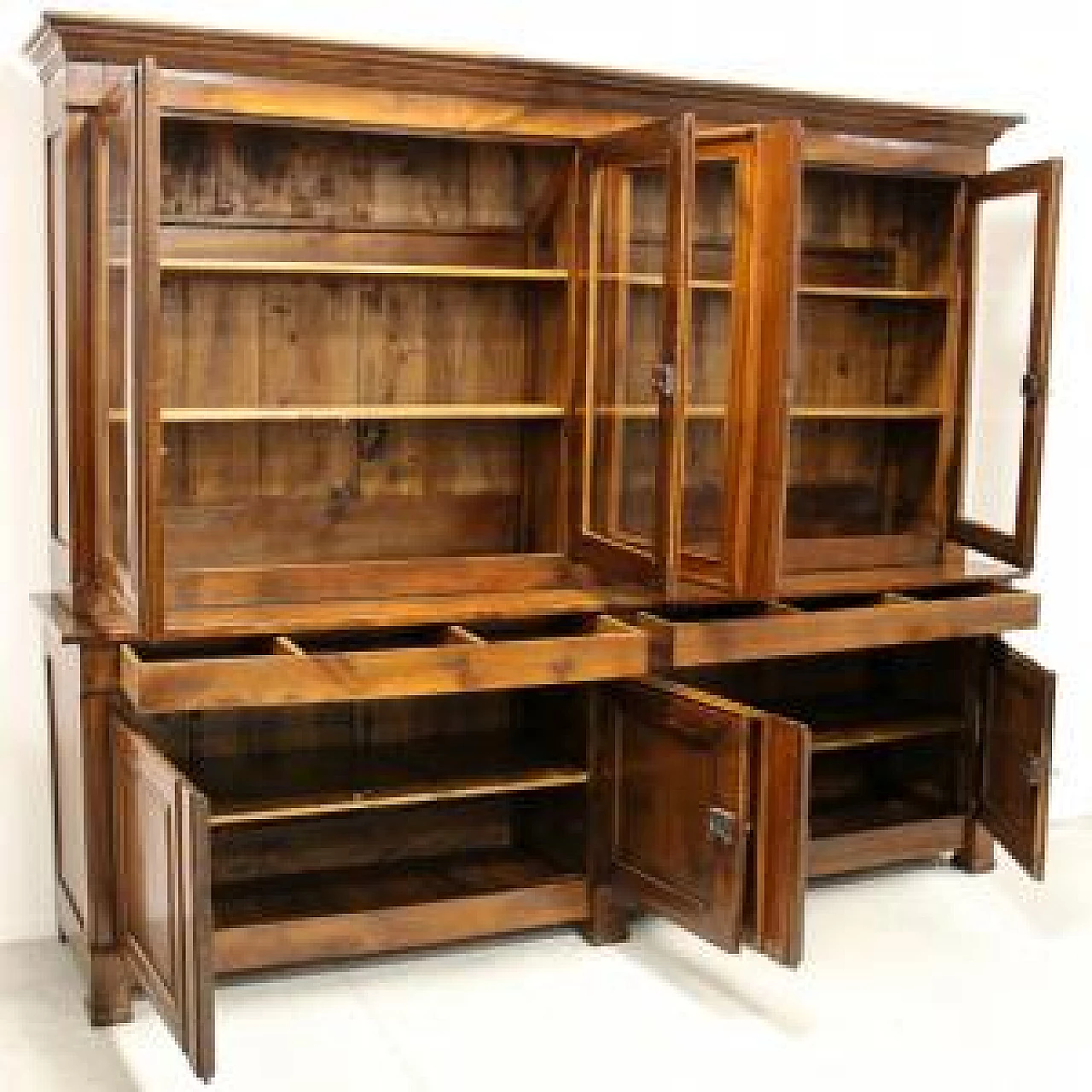 8-door Empire walnut bookcase, early 19th century 5