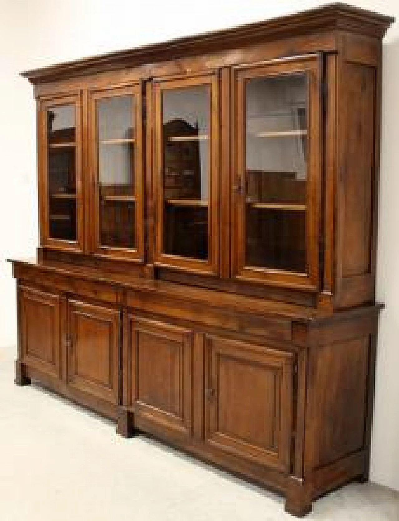 8-door Empire walnut bookcase, early 19th century 8