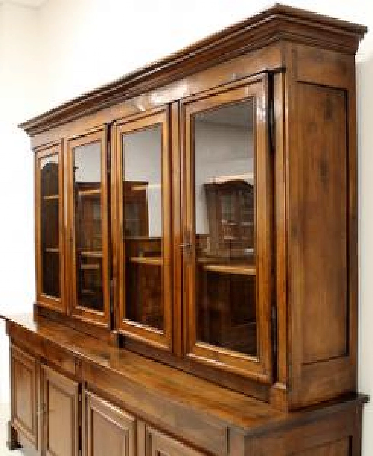 8-door Empire walnut bookcase, early 19th century 10