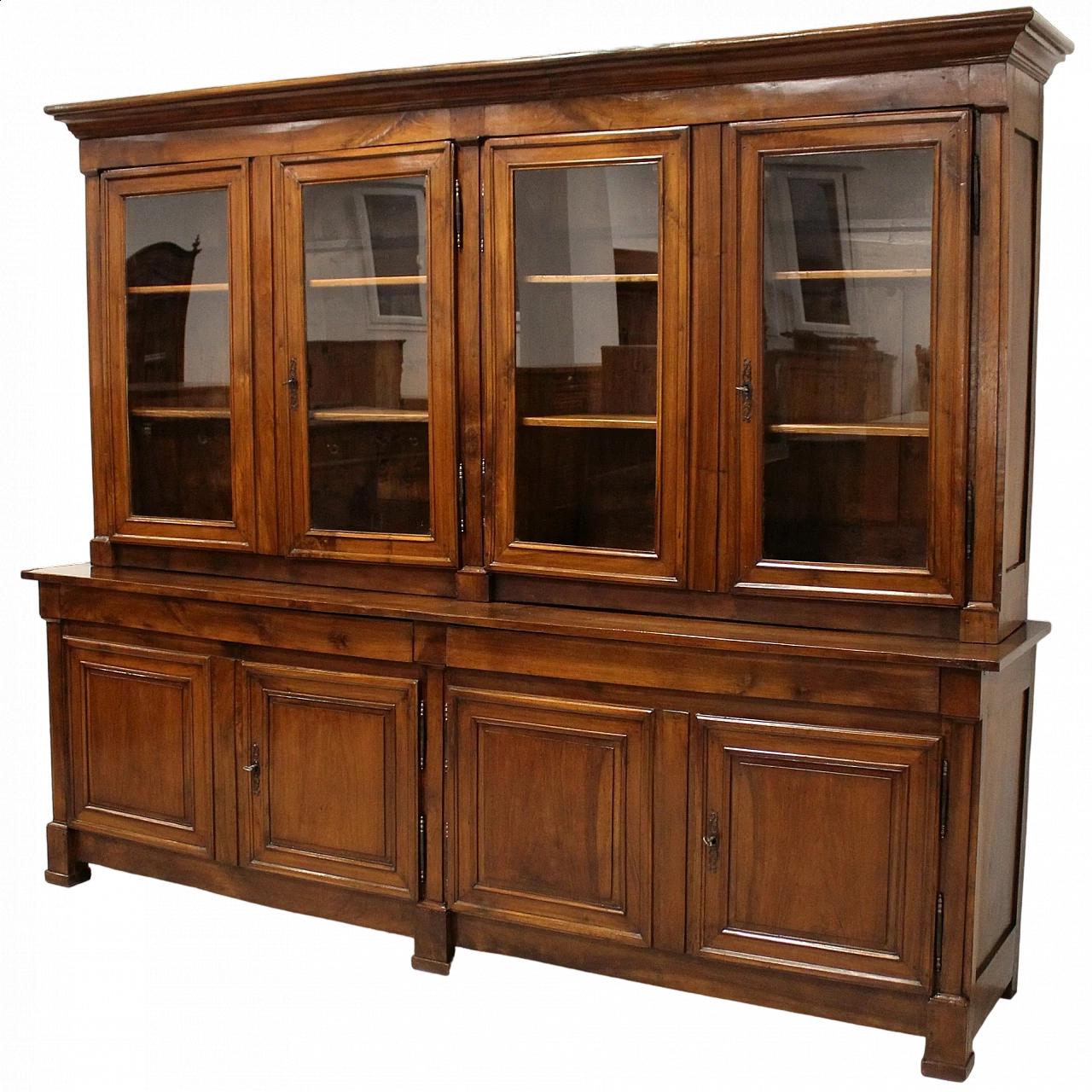 8-door Empire walnut bookcase, early 19th century 11