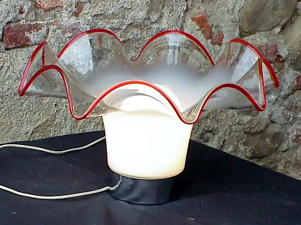 Milky glass lamp by Vistosi, 1970s 3