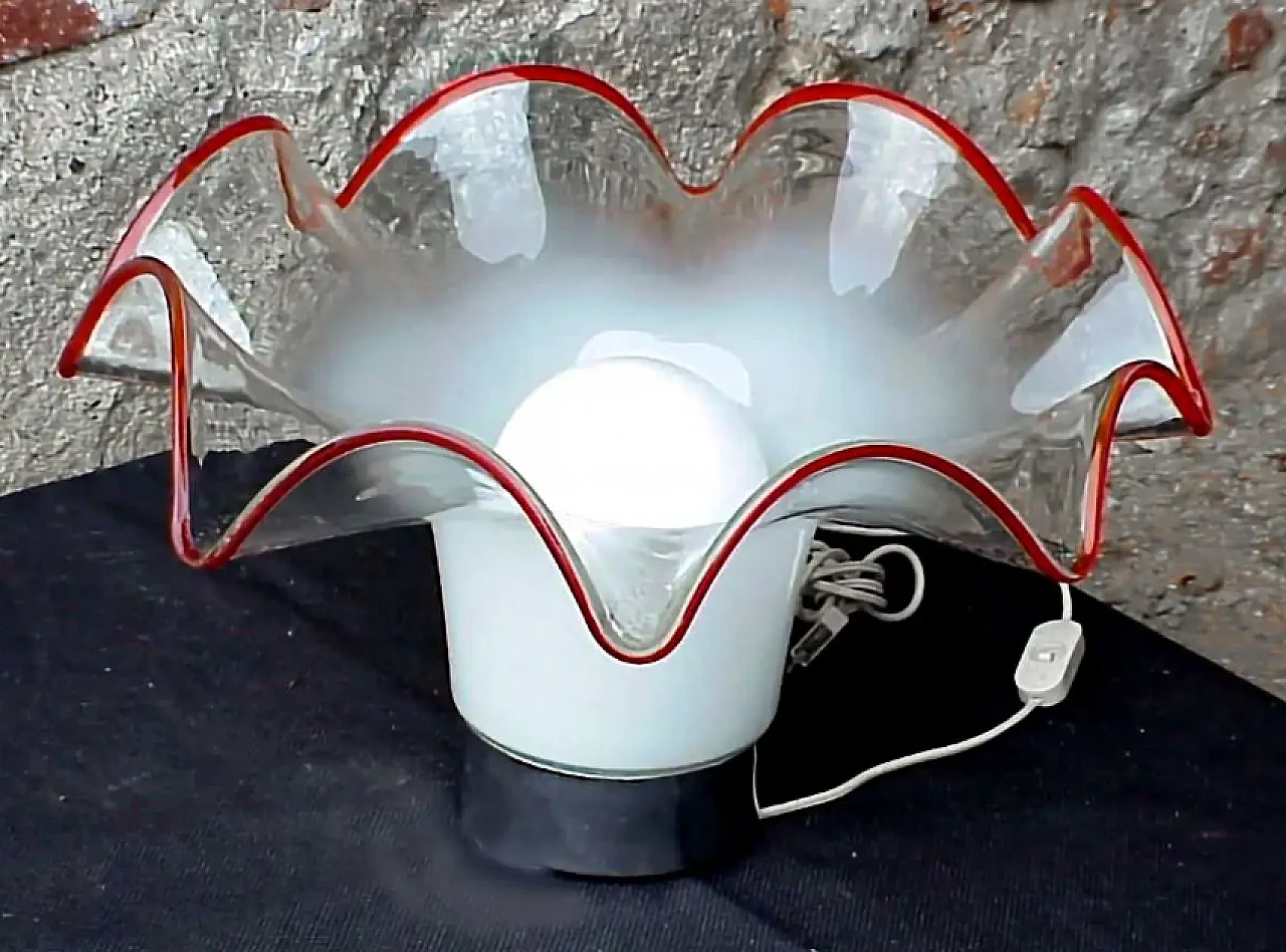 Milky glass lamp by Vistosi, 1970s 4