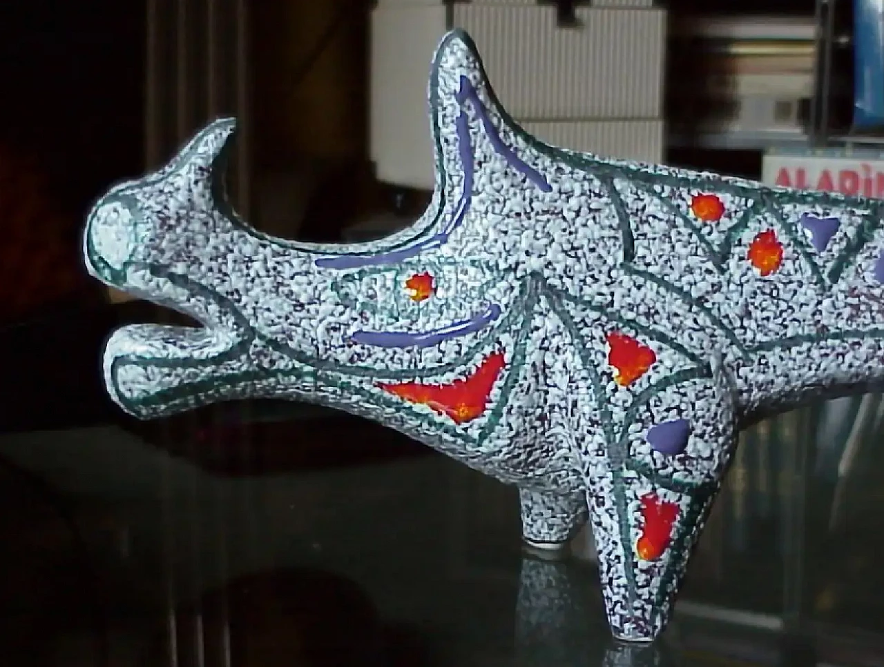 Ceramic Rhinoceros by Roberto Rigon, 1960s 7