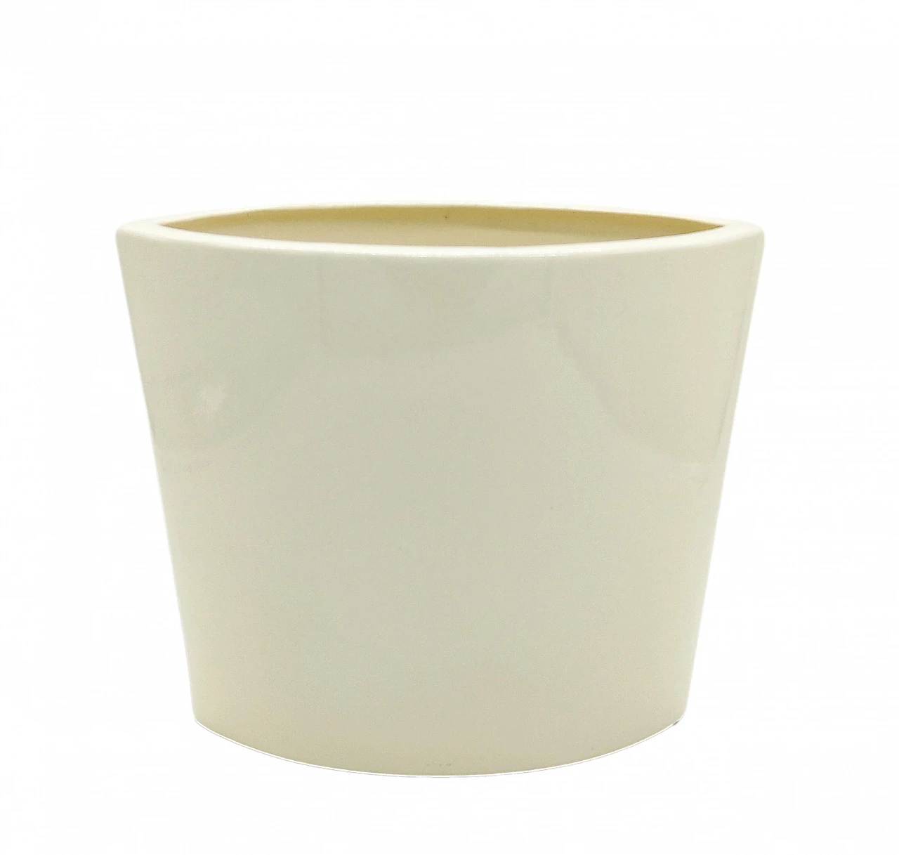 Cachepot in ceramica smaltata avorio nello stile di Antonia Campi, anni '70 4