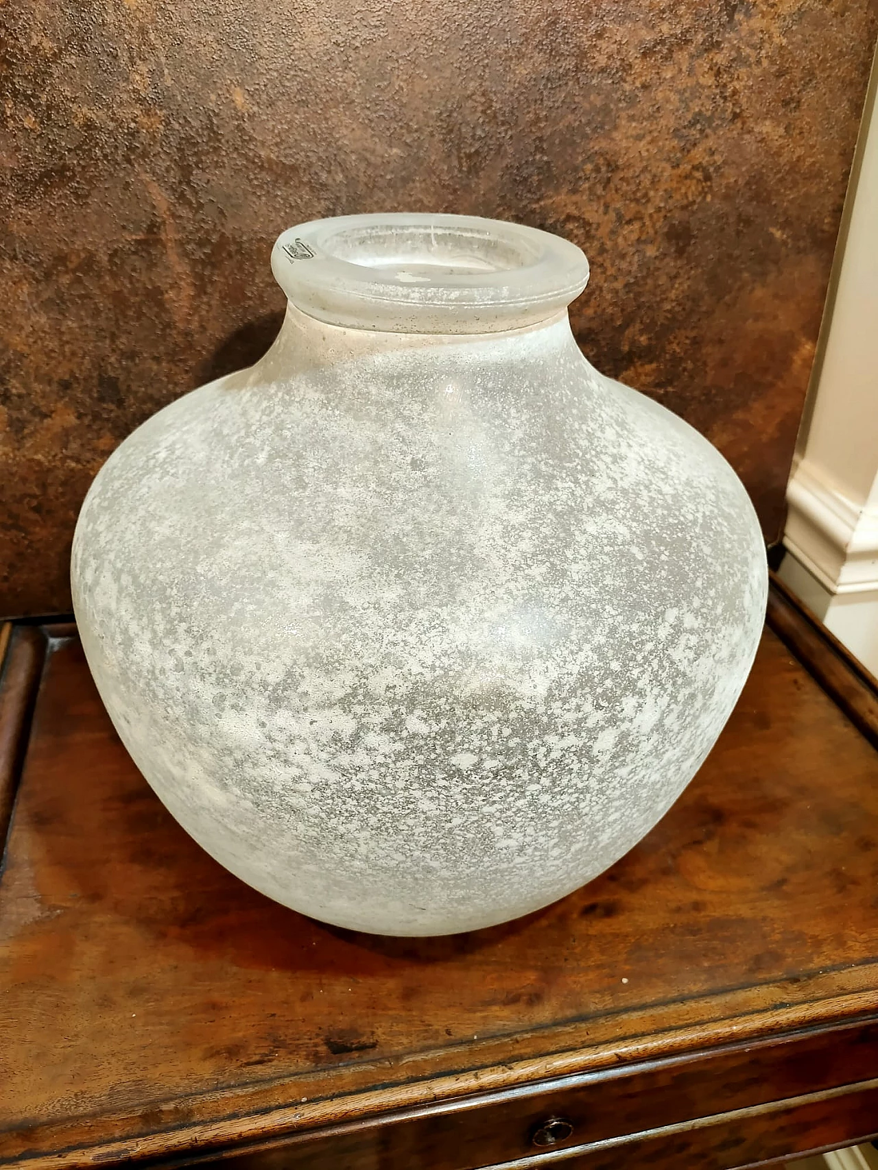 Glass Scavo vase by Seguso, 1980s 1