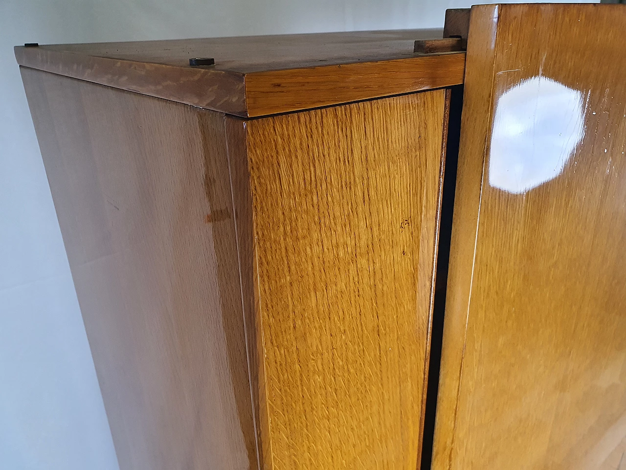 Beech wardrobe with bookcase, 1950s 7